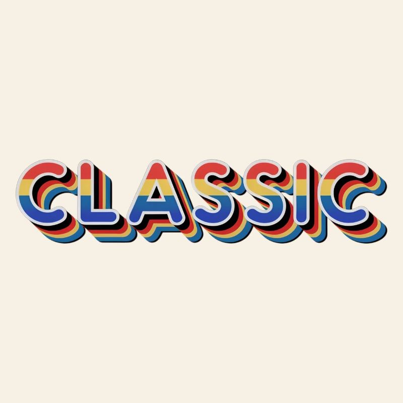 Texte rétro arc-en-ciel classique