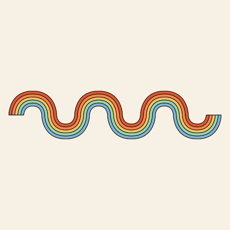 Waves Rainbow Retro
