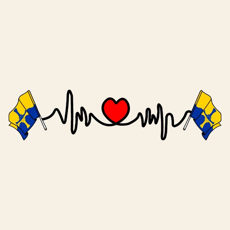 Durham Flag with Heartbeat