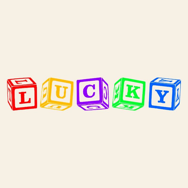 Lucky – Conception colorée de lettres en cube 3D