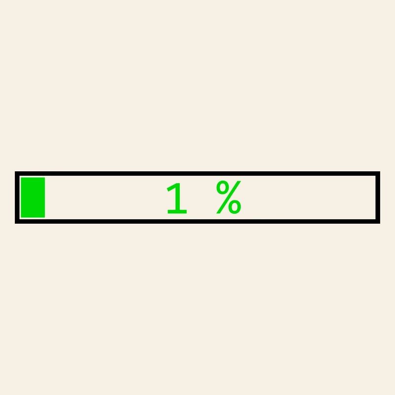 Loading bar Green 1% outline Black