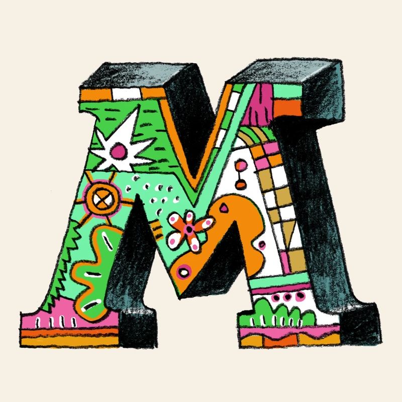 M Farbexplosion Doodle-Kunst