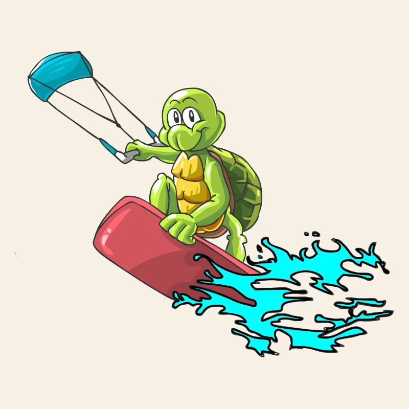Kitesurfer turtle