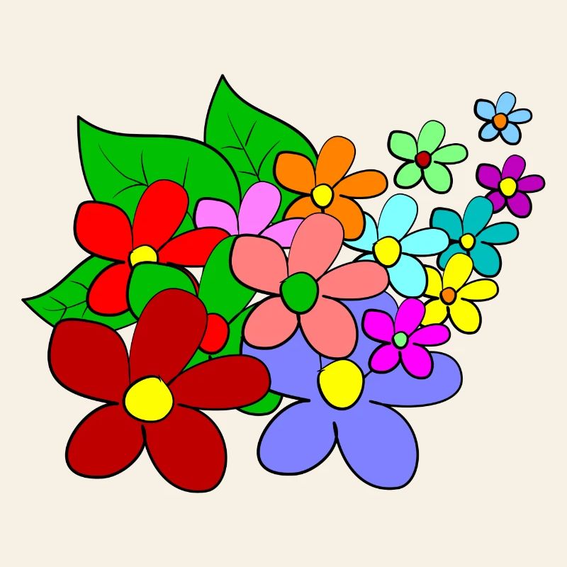 Fleurs Colorées et Dynamique