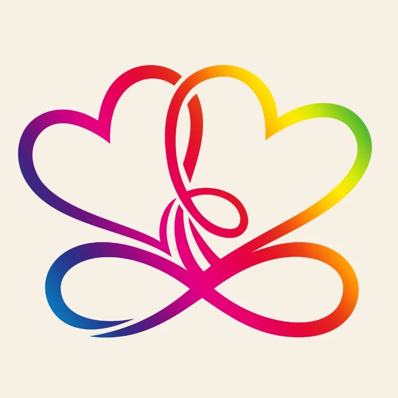 Zwei Herzen Regenbogen Infinity Love CSD LGBT