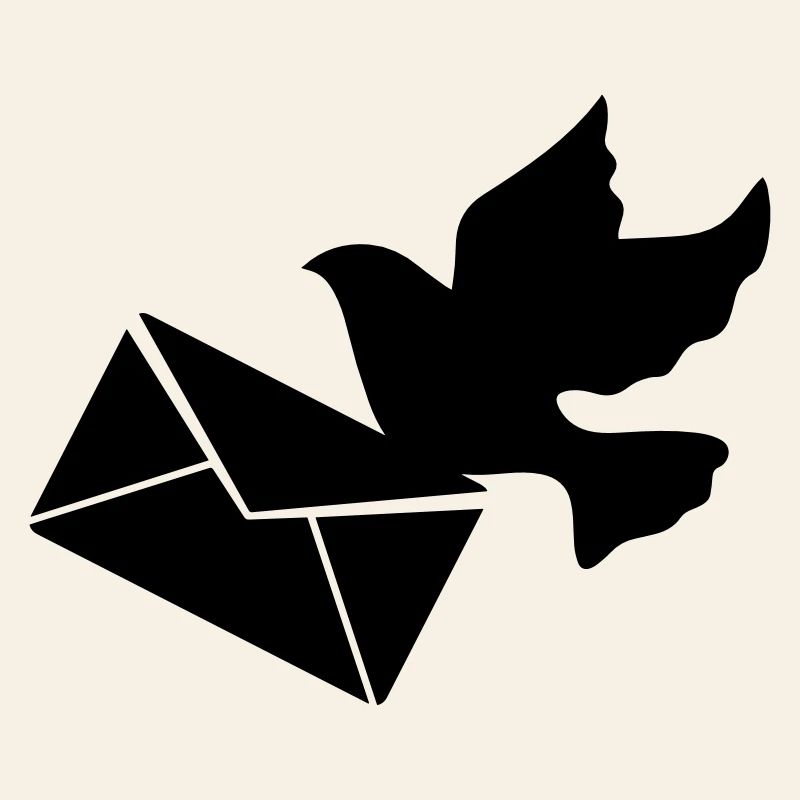 Carrier pigeon with a letter