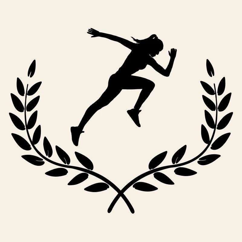Sprinter in Lorbeerdekoration
