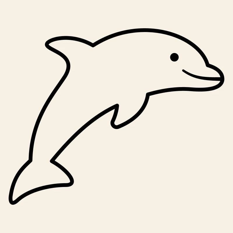 Dolphin Symbol Outline Cheerfully Jumping