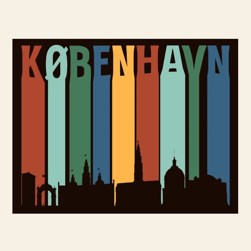 Silhouette du bloc de couleur de Copenhague