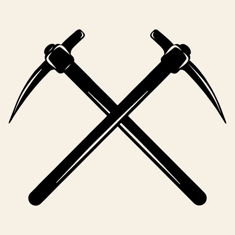 Two pickaxes crossed