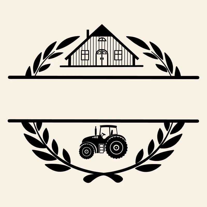 Stolz auf den Bauernhof und den Traktor