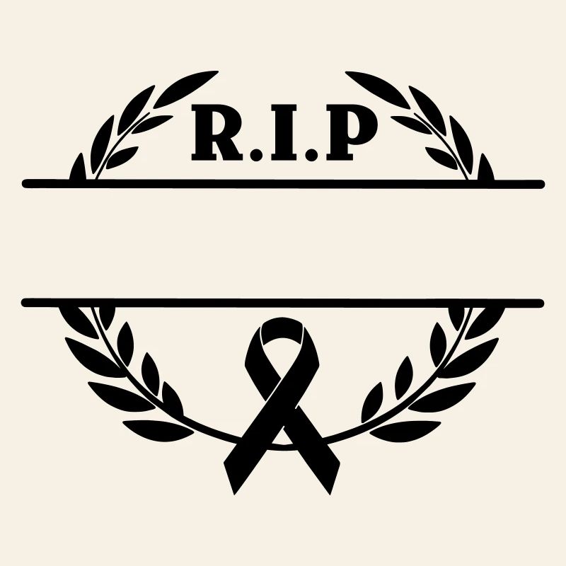 Monogramme Laurel Wreath R.I.P