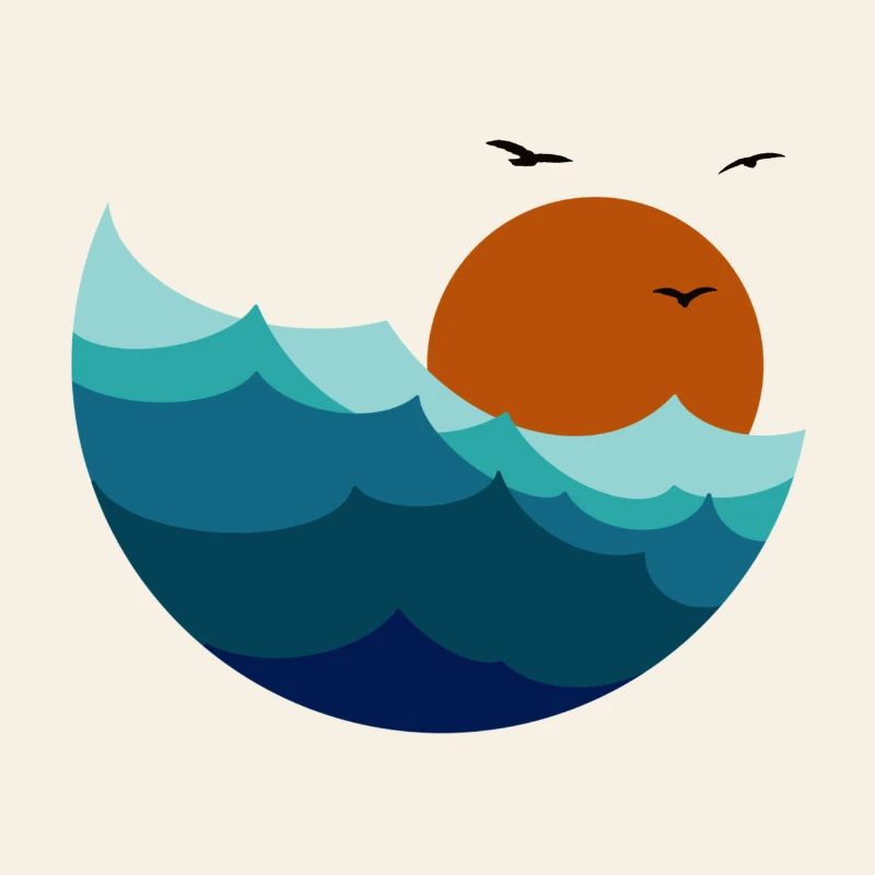 Vagues Coucher de soleil