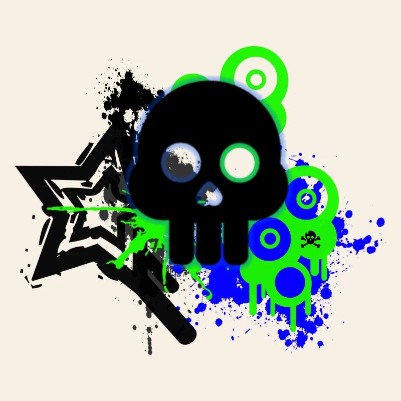 Neon Schädel Spritzer