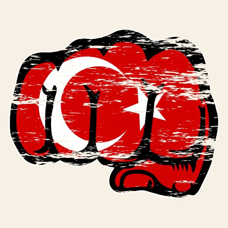 Poing de main drapeau turc utilisé