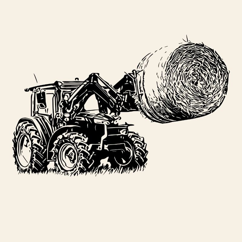 Tractor MFF 4700 M with straw bales
