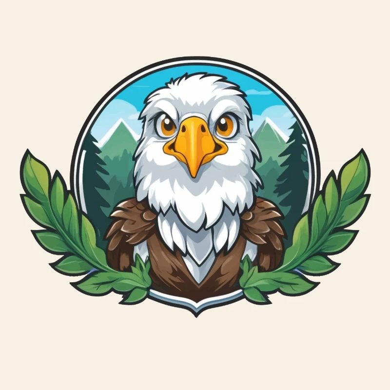 Bald eagle guardian in the forest