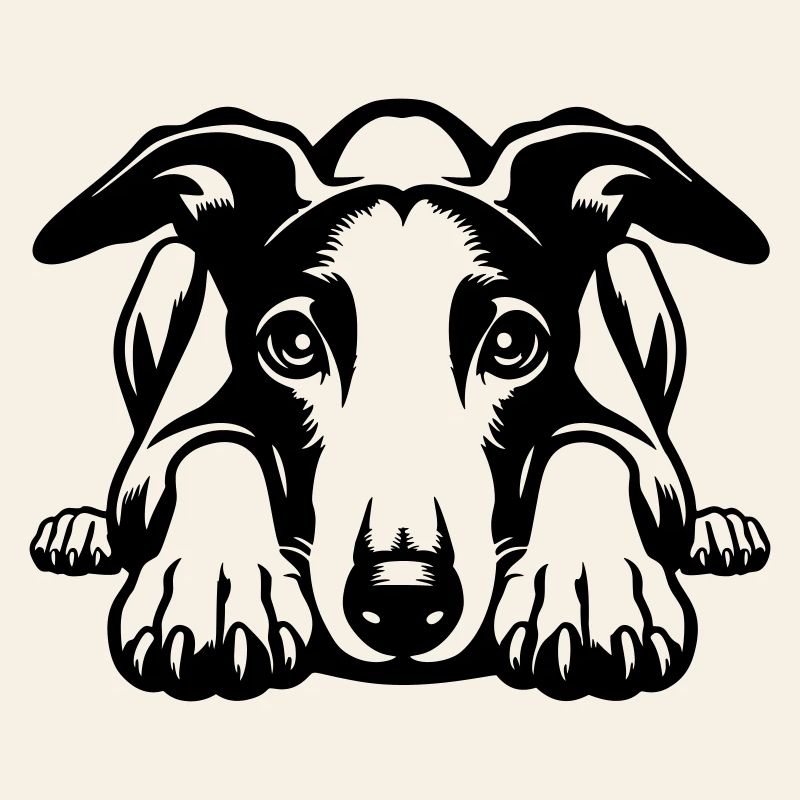 Whippet Head with Paws