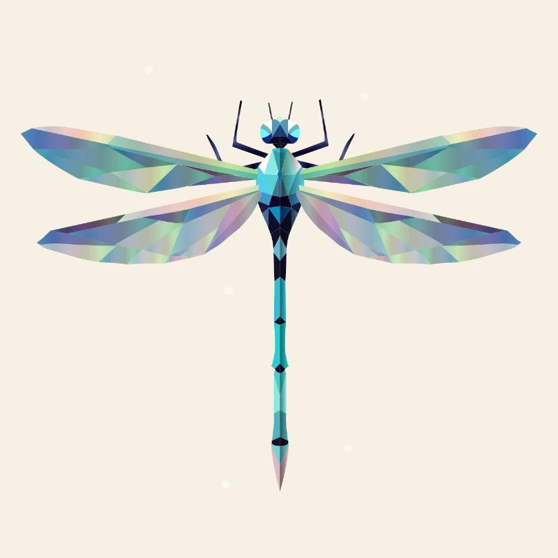 libellule en filigrane élégante au design polygonal