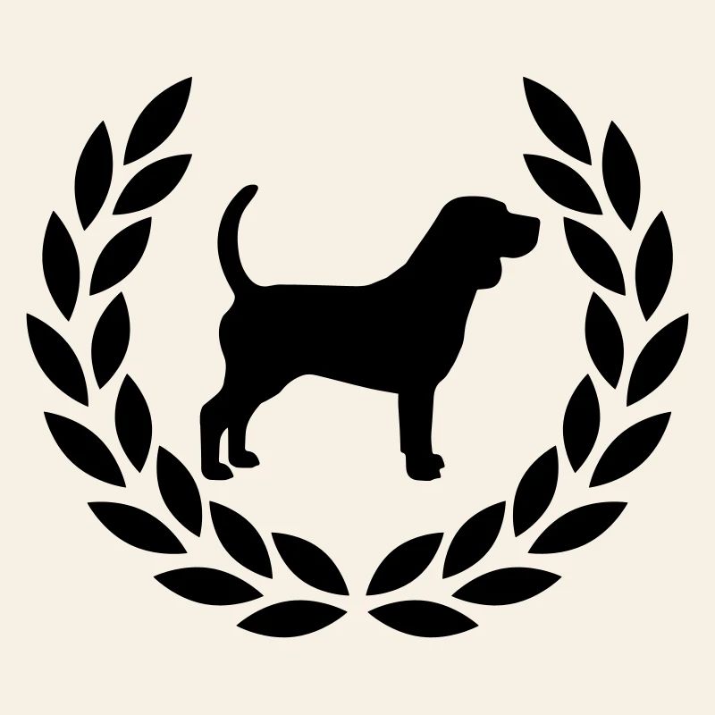 Beagle mit Lorbeerkranz