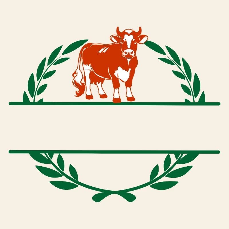 Rote & Weiße Kuh mit eigenem Text