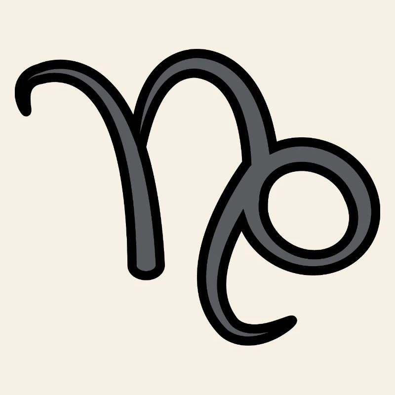 Steinbock Sternzeichen Symbol Schwarz & Grau