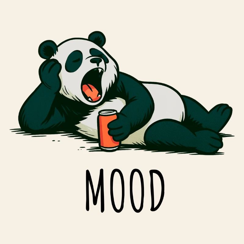 Entspannter Panda mit Drink Design