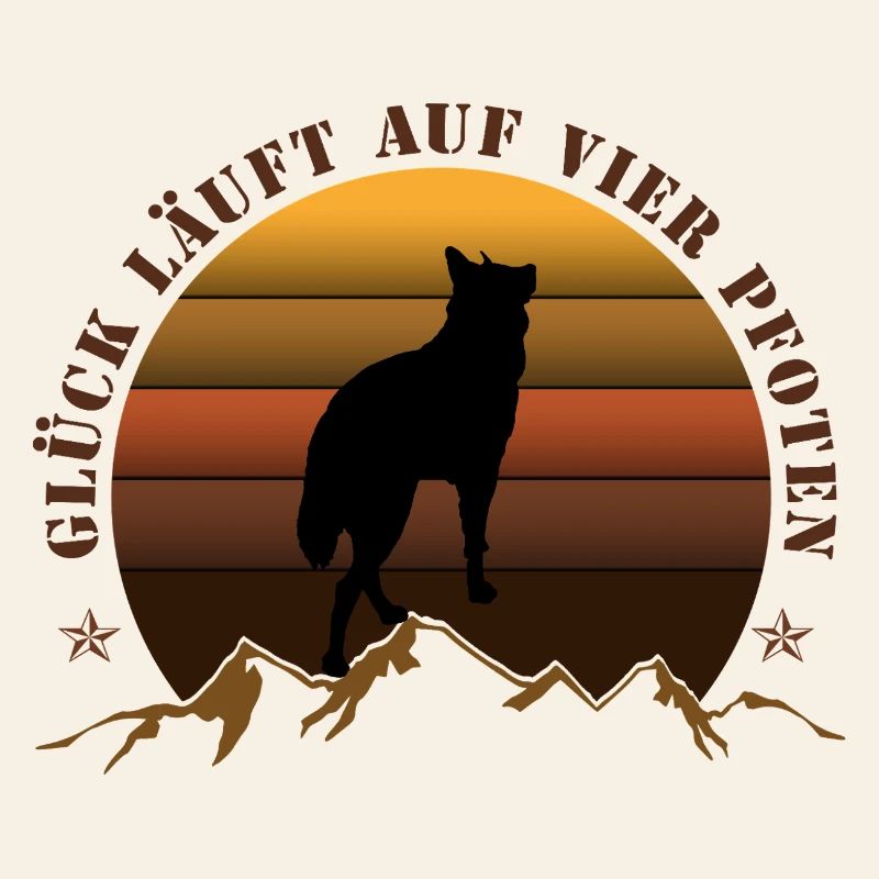 Evening wolf on mountain backdrop