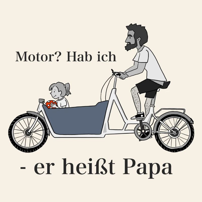 Papa sur vélo cargo