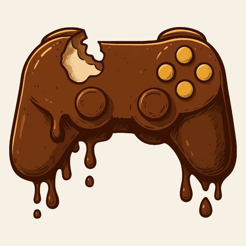 Gouttes de manette de jeu au chocolat