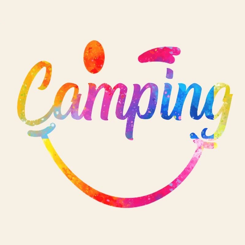 Logo de jeu de couleur de camping