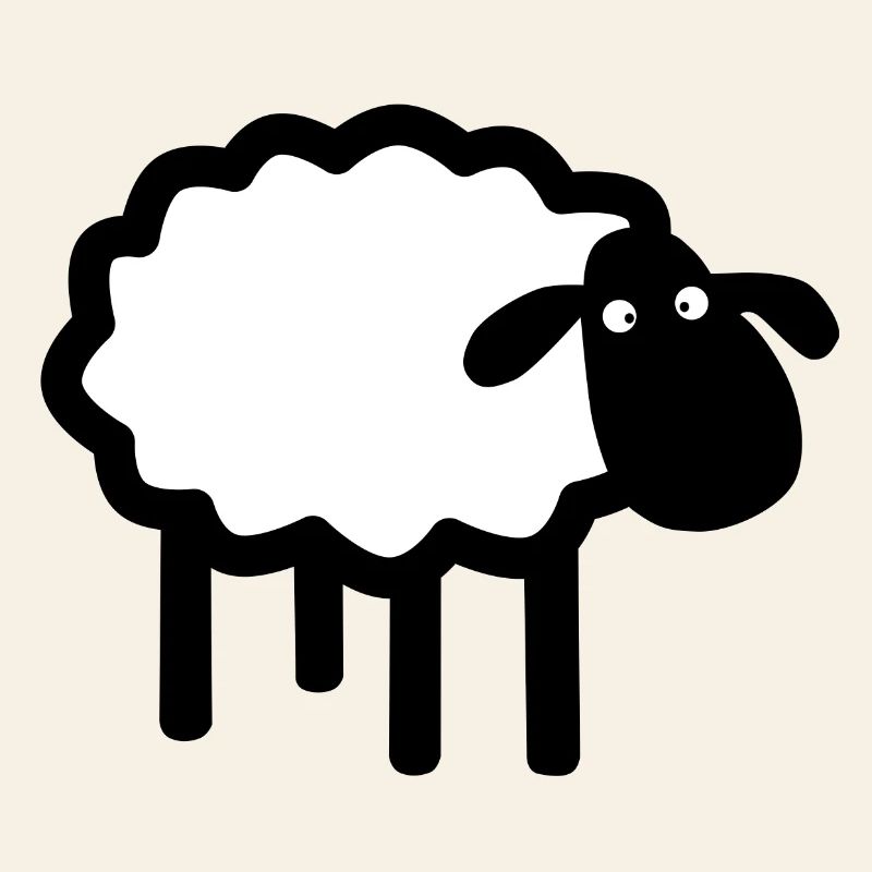 Peekaboo Sheep Silhouette