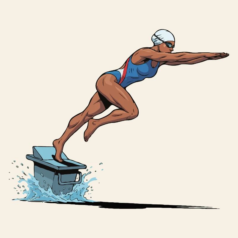 Swimmer Jump on Surfboard