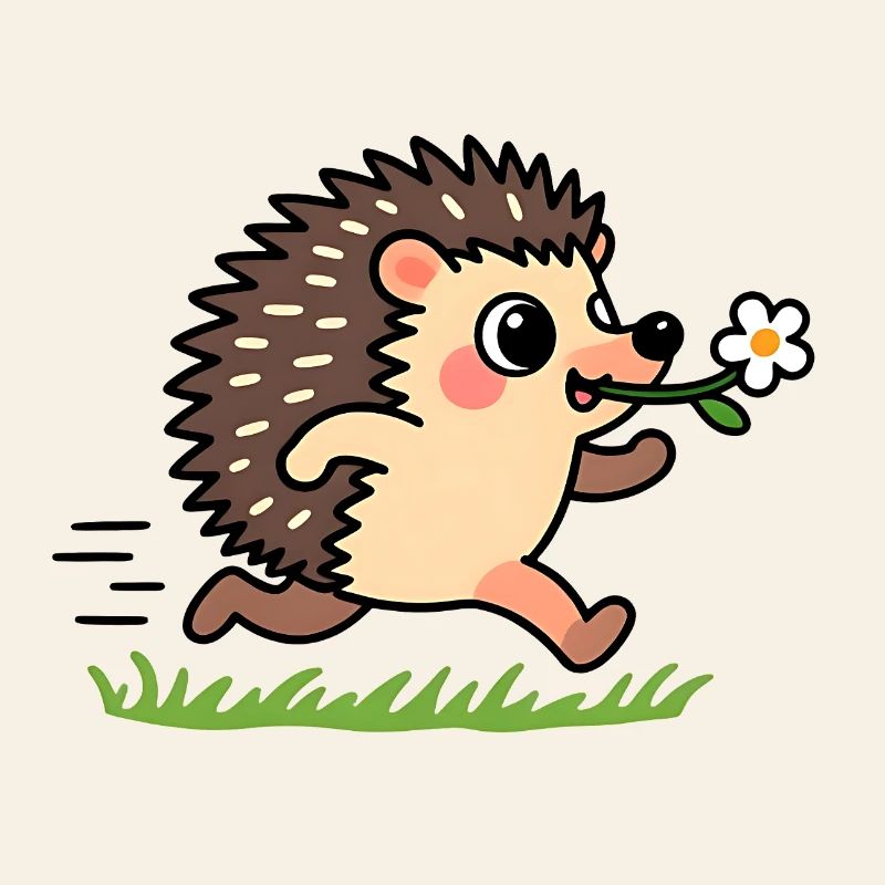 Igel mit einer Blume