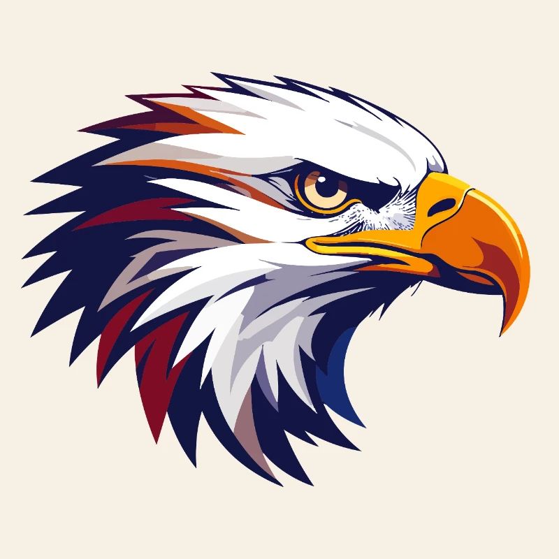 cool eagle head colorful contrast design