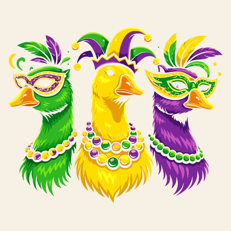 Trio de carnaval d’oiseaux masqués