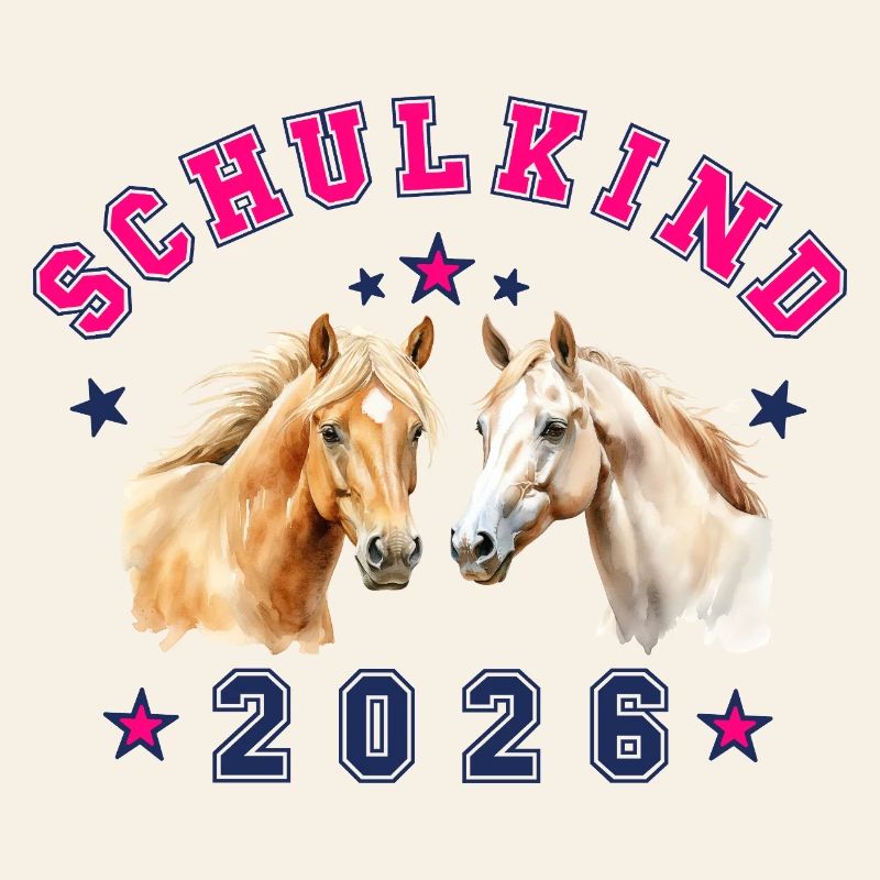 Schulkind 2026 Einschulung Pferde Pferd