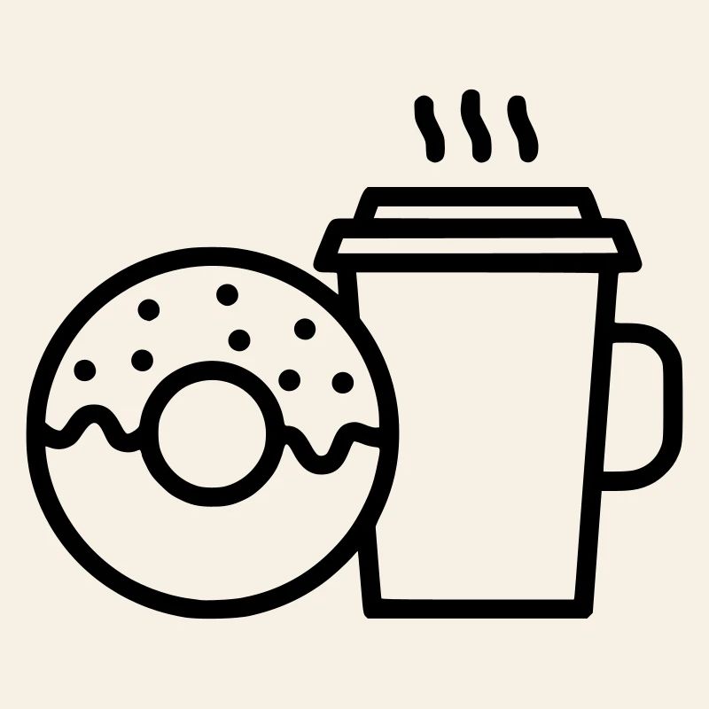 Donut und Kaffee Becher