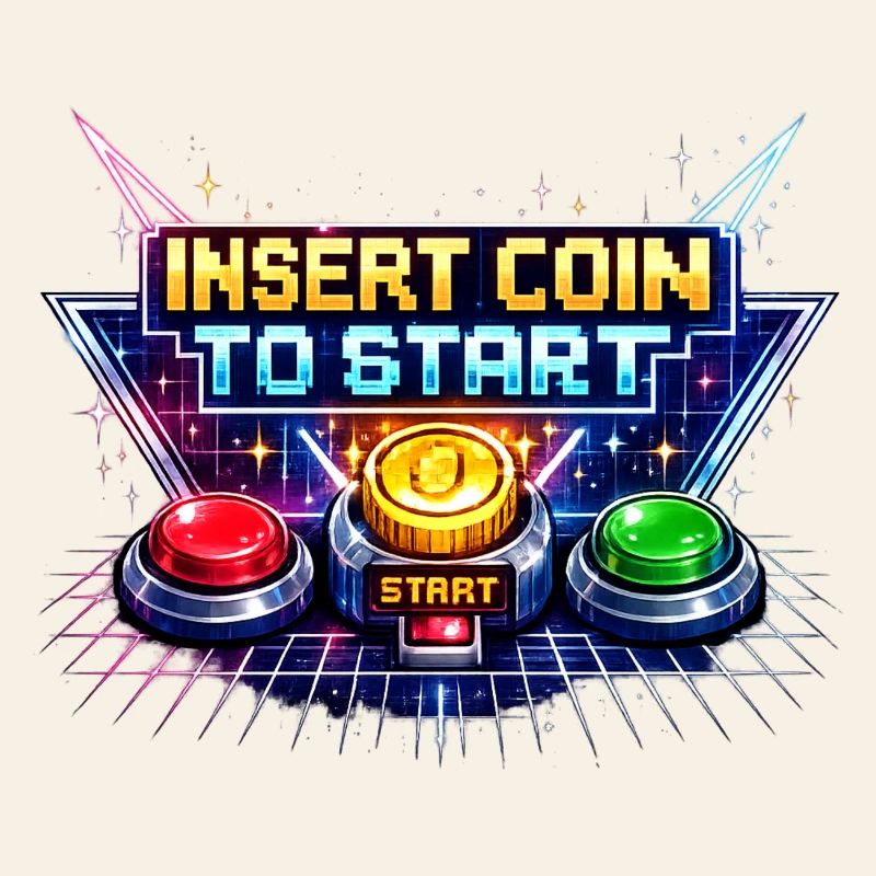 Bouton de démarrage arcade Neon Rétro