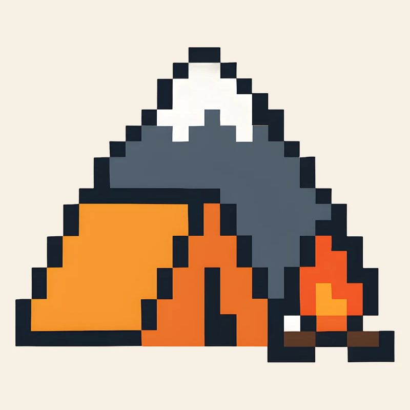 Pixel Sleeping Fox Moonlit Night