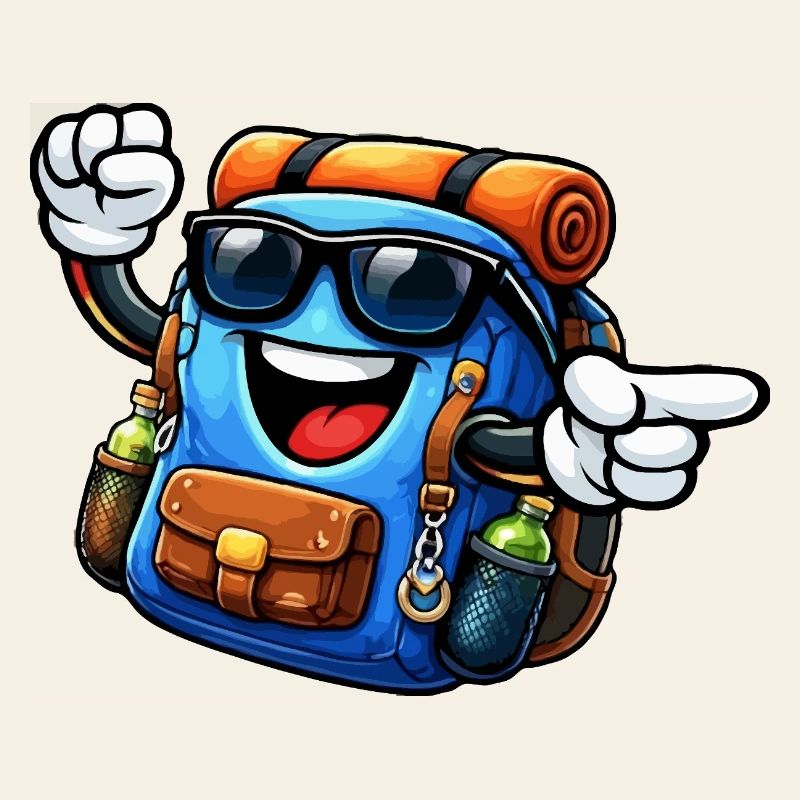 Backpack with sunglasses