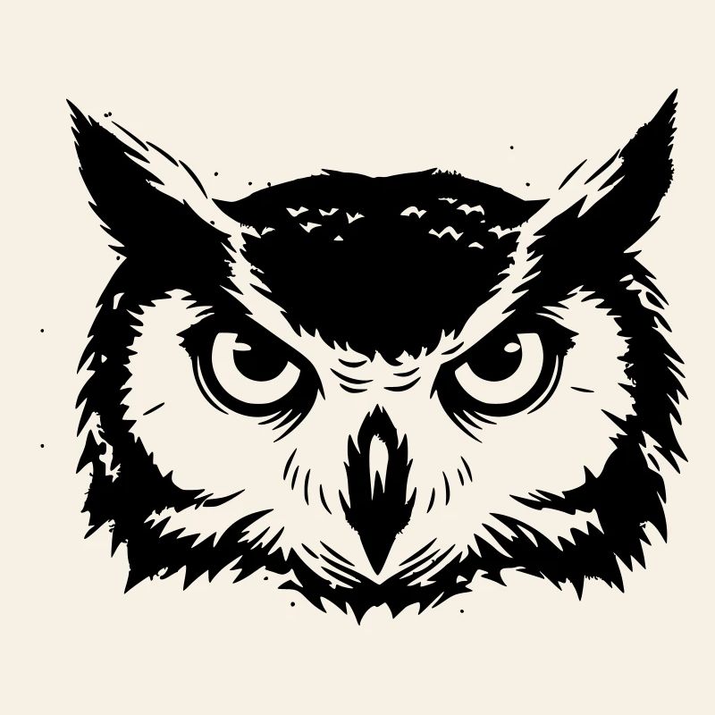 Owl Head Eagle Owl Silhouette