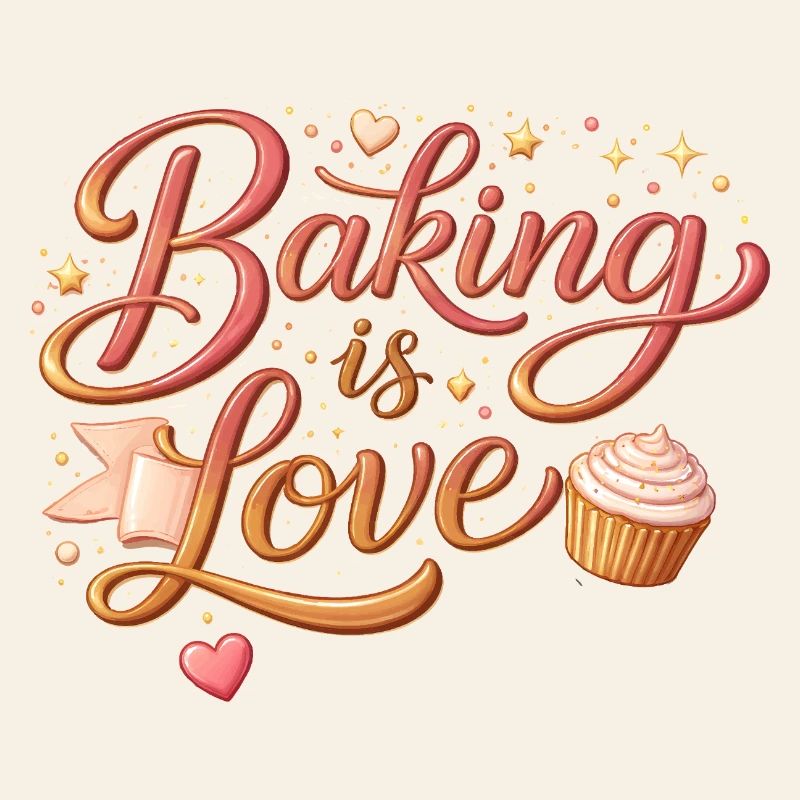 Baking is Love Backen Spruch Design