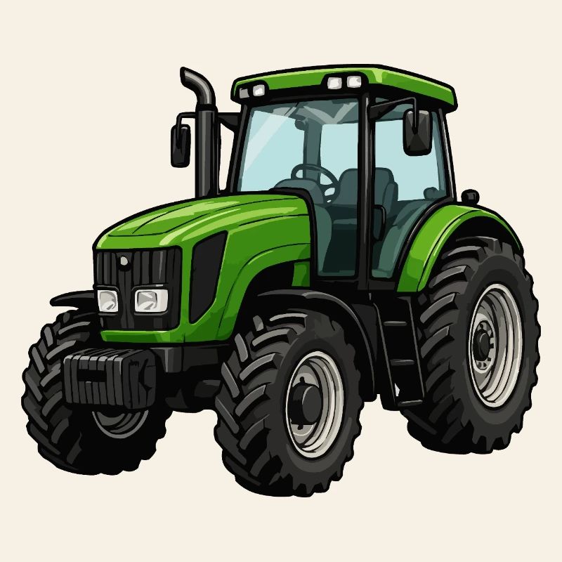 Grüner Traktor Kraftvoll Design