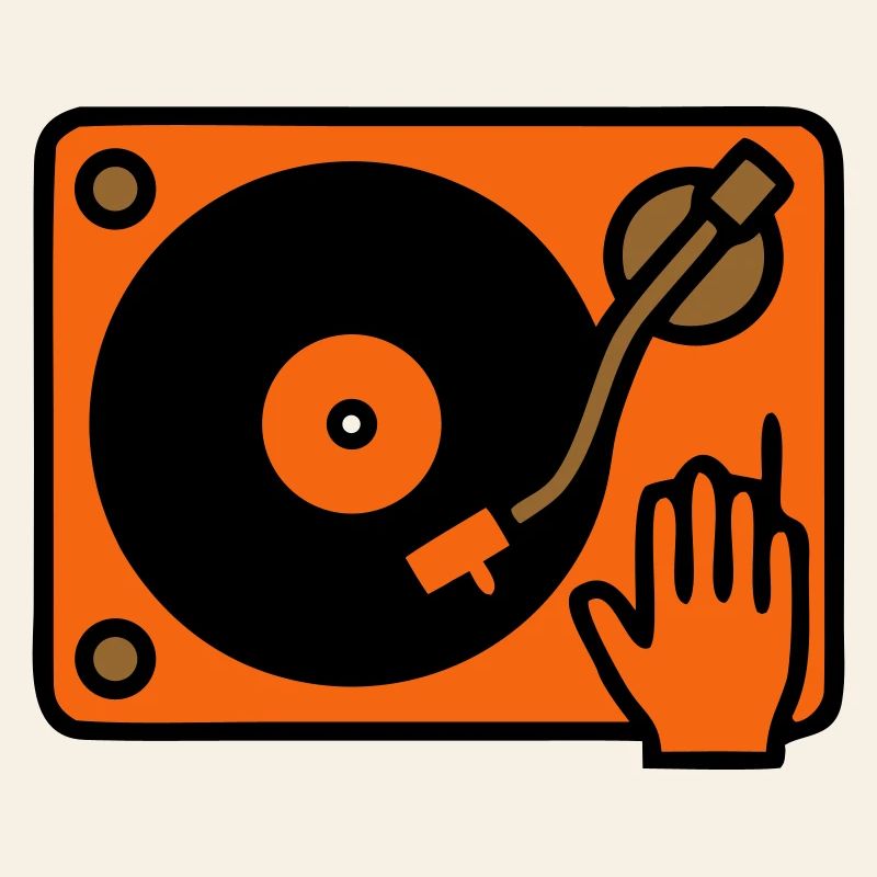 DJ Turntable grattant à la main
