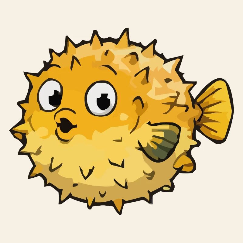 Kugeliger Pufferfisch Cartoon