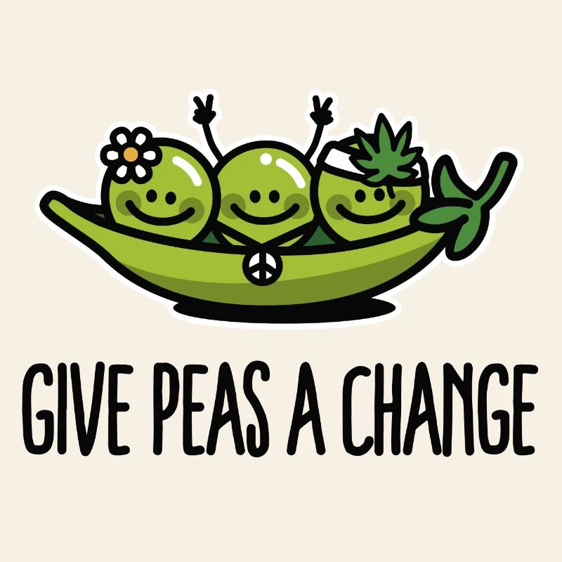 Give peas / peace a change hippies