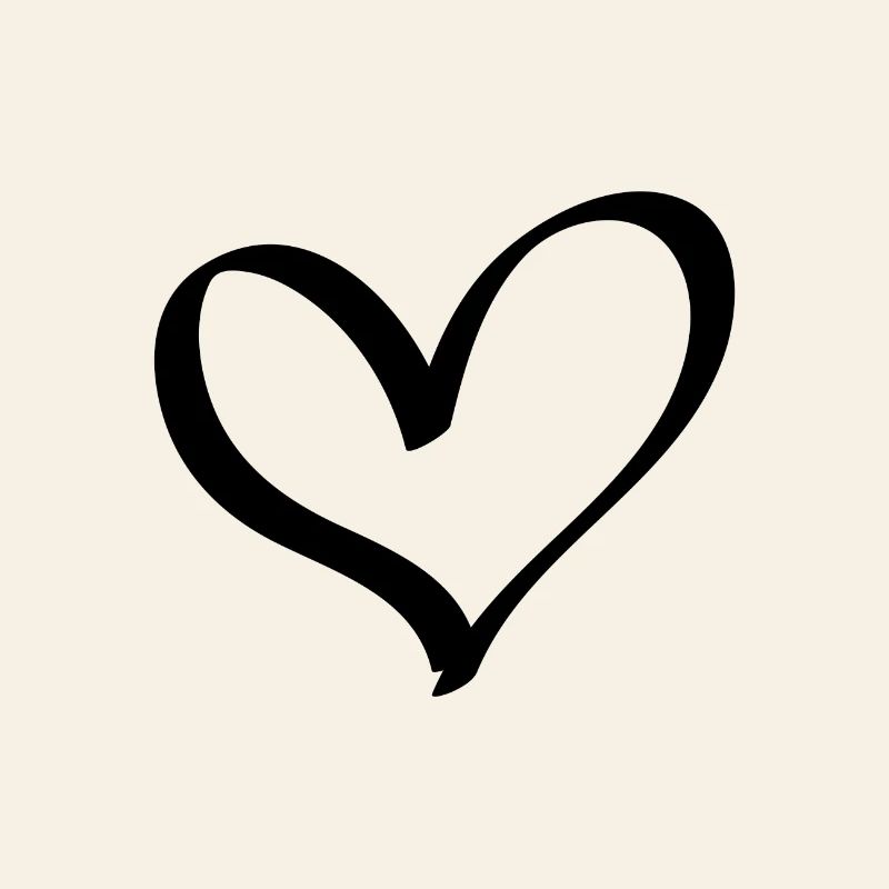 Black Outline Heart - Design Idea