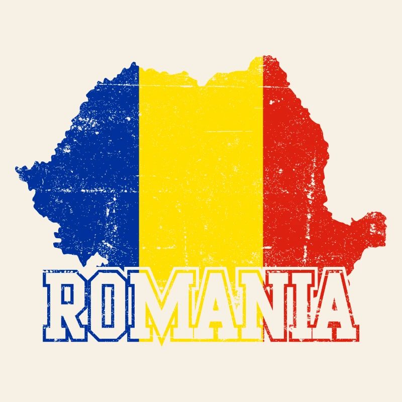 Romania Map Flag Emblem