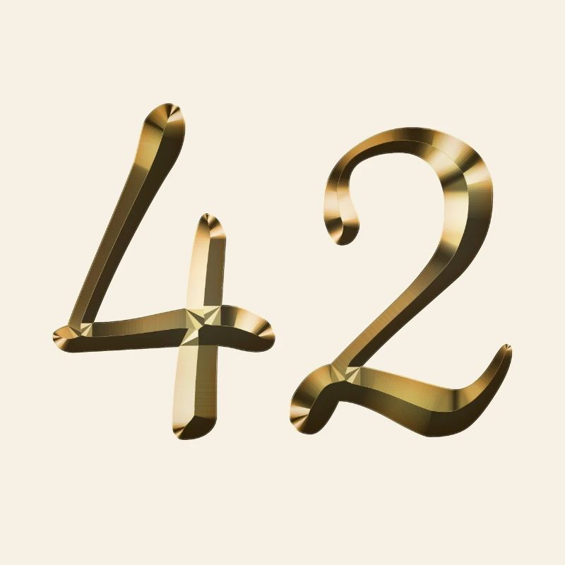 42 ans 42 ans or 42e anniversaire cadeau